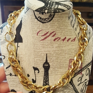 CHUNKY GOLD‎ VTG CHAIN GOLD CHOKER NECKLACE